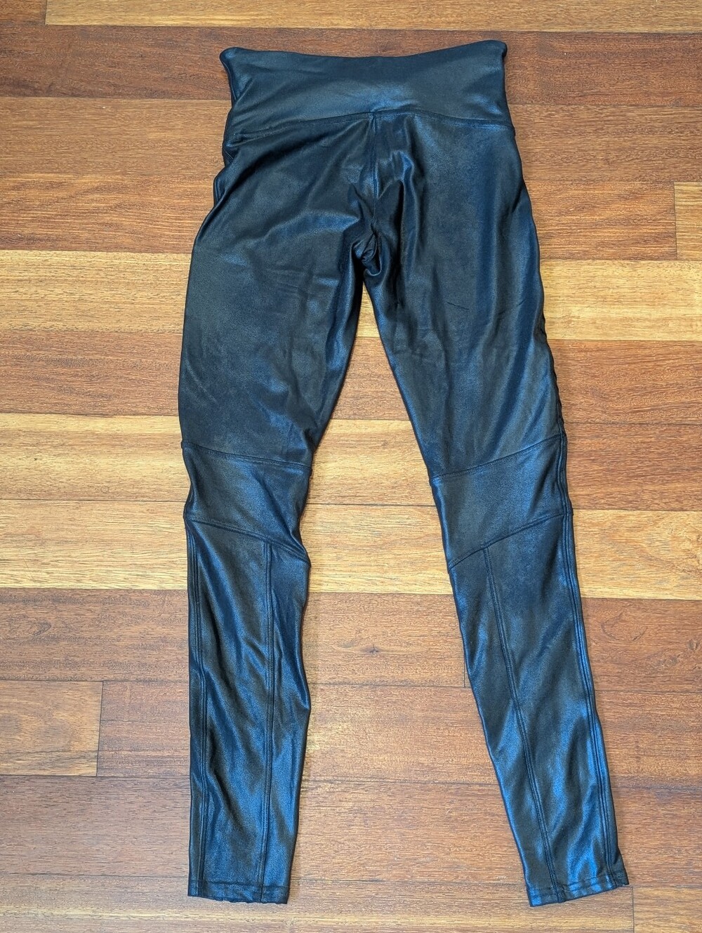 SPANX Black Faux Leather Leggings Size Medium - Picture 4 of 7